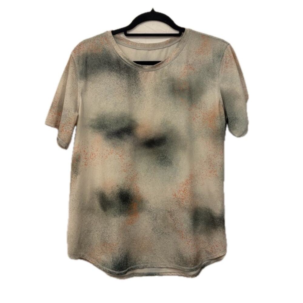 Lululemon High Neck Running and Training Shirt Size 10 Camo Sliver‎ Blue Multi
